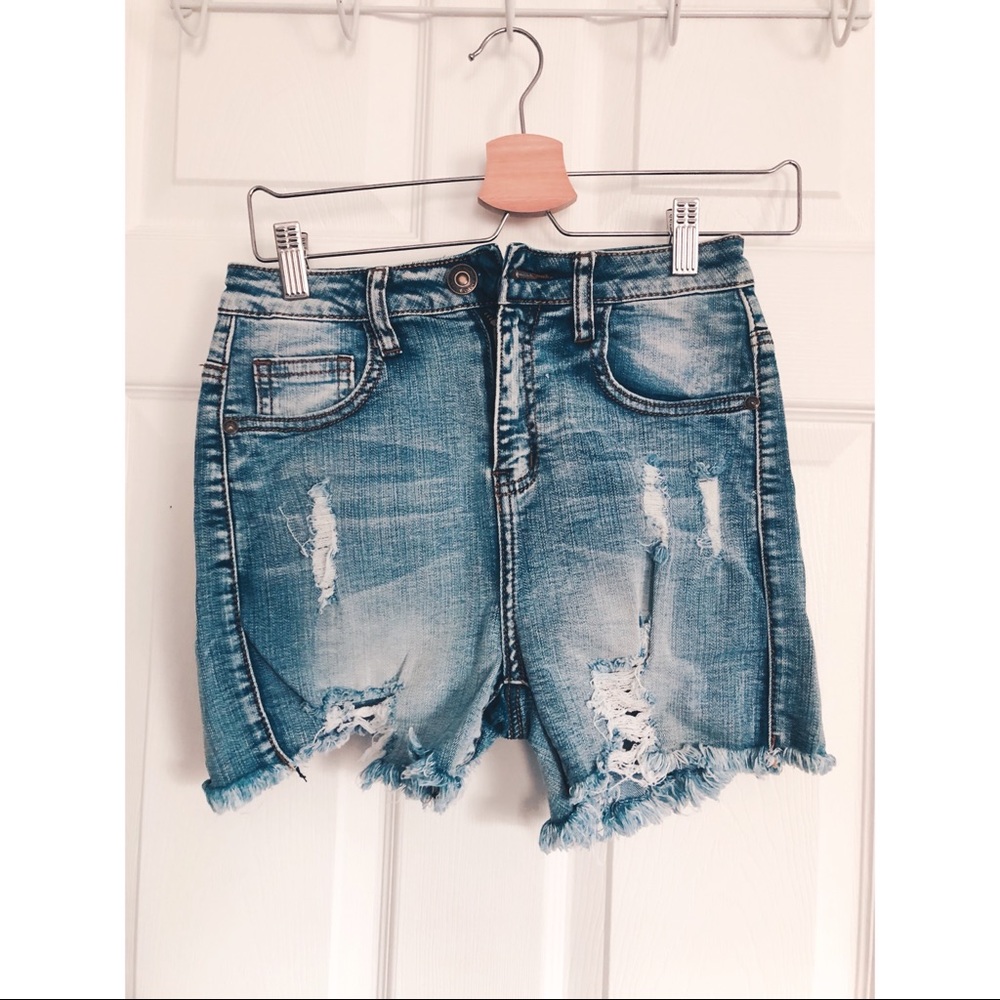 Denim Distressed Shorts